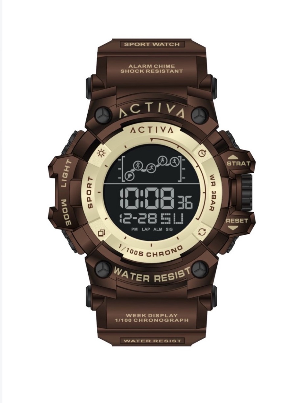 Invicta Activa  Mens Brown Digital Rugged watch NWT